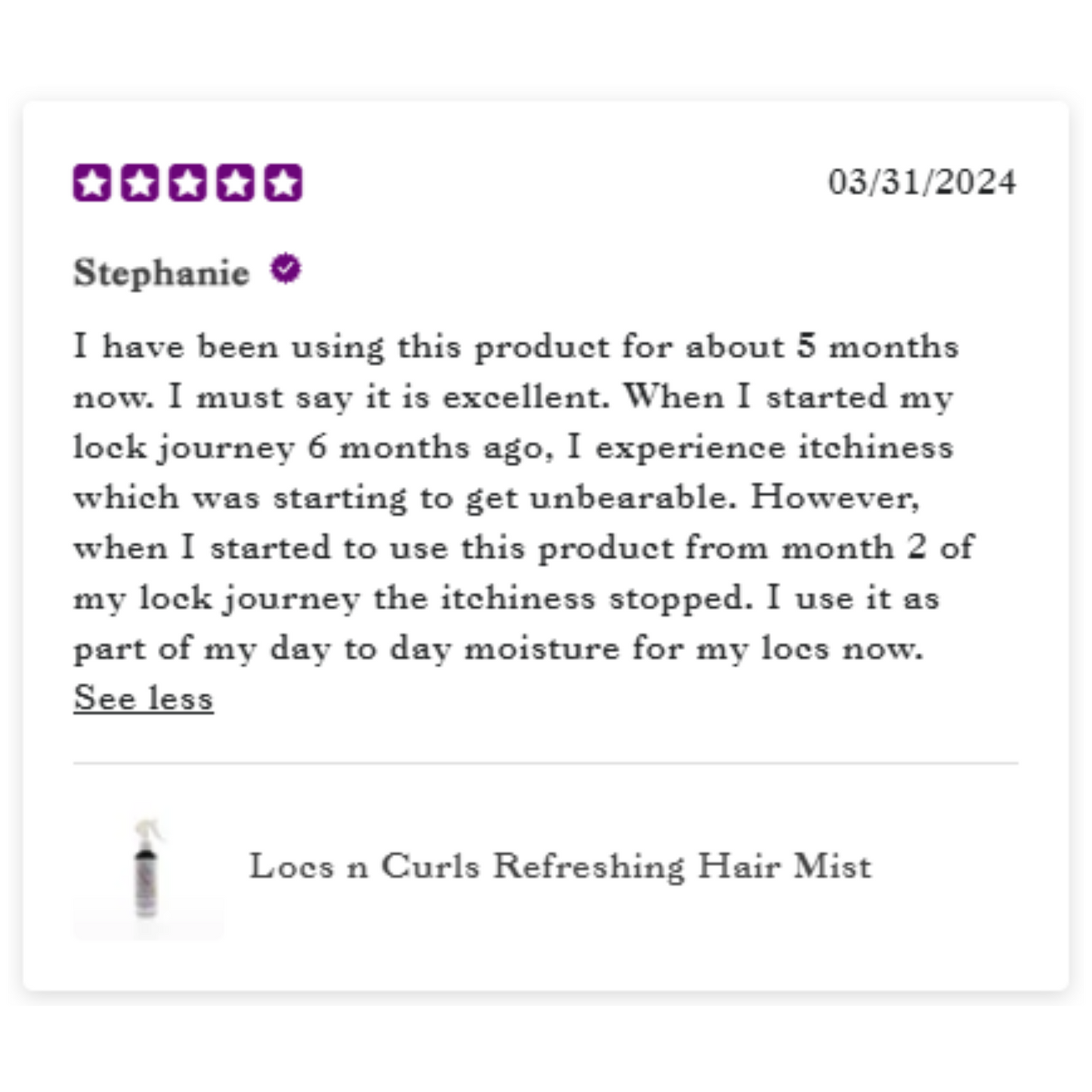 Locs n Curls Refreshing Hair Mist