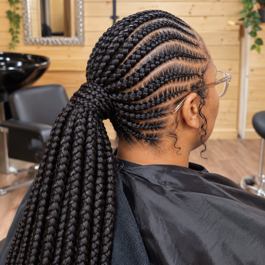 Cornrows on Natural Hair | With Extensions